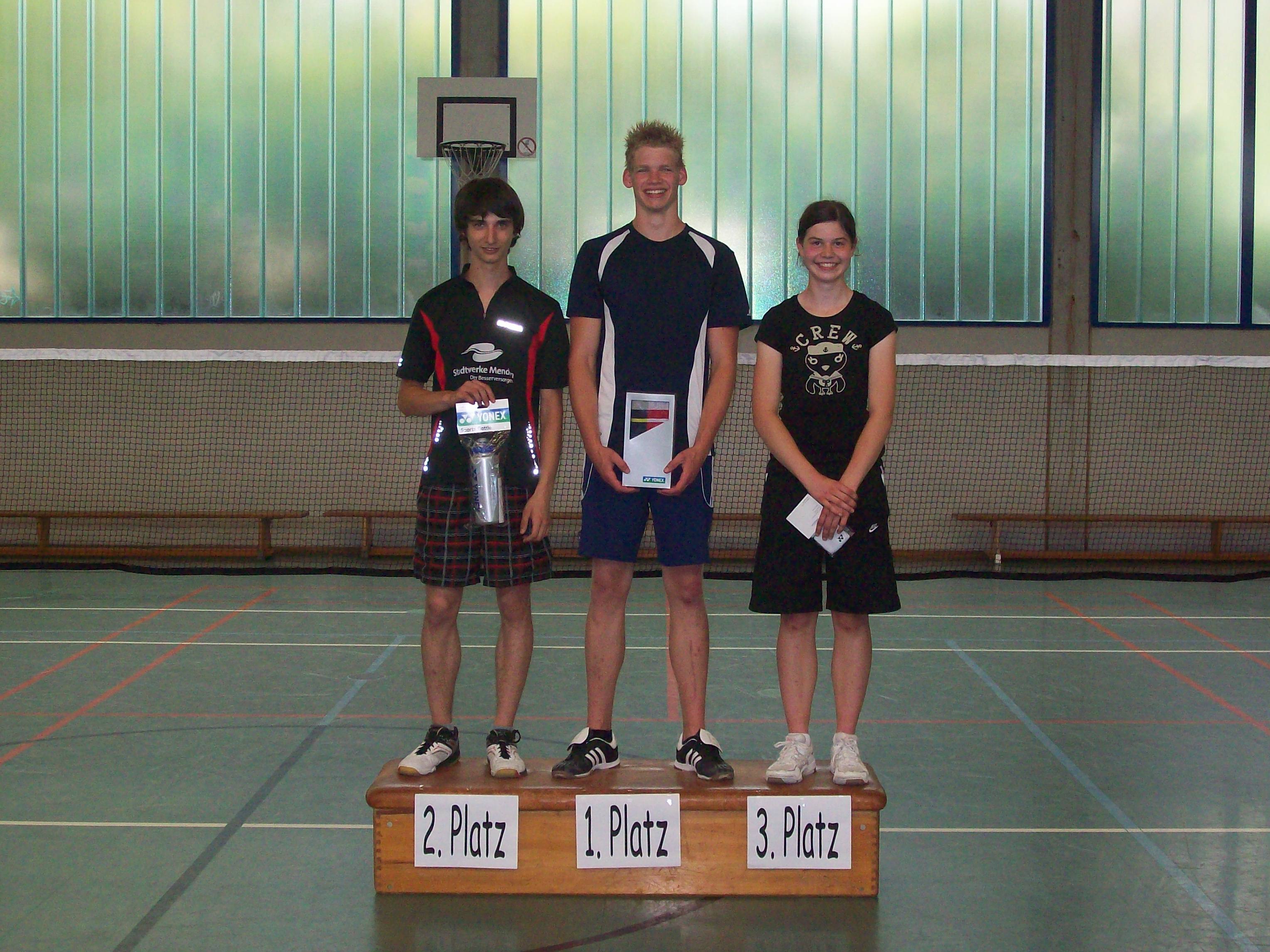 Siegerbild: 1. Platz Mike Schmidt, 2. Platz Panagiotis Doulgeris, 3. Platz Anna Lübke