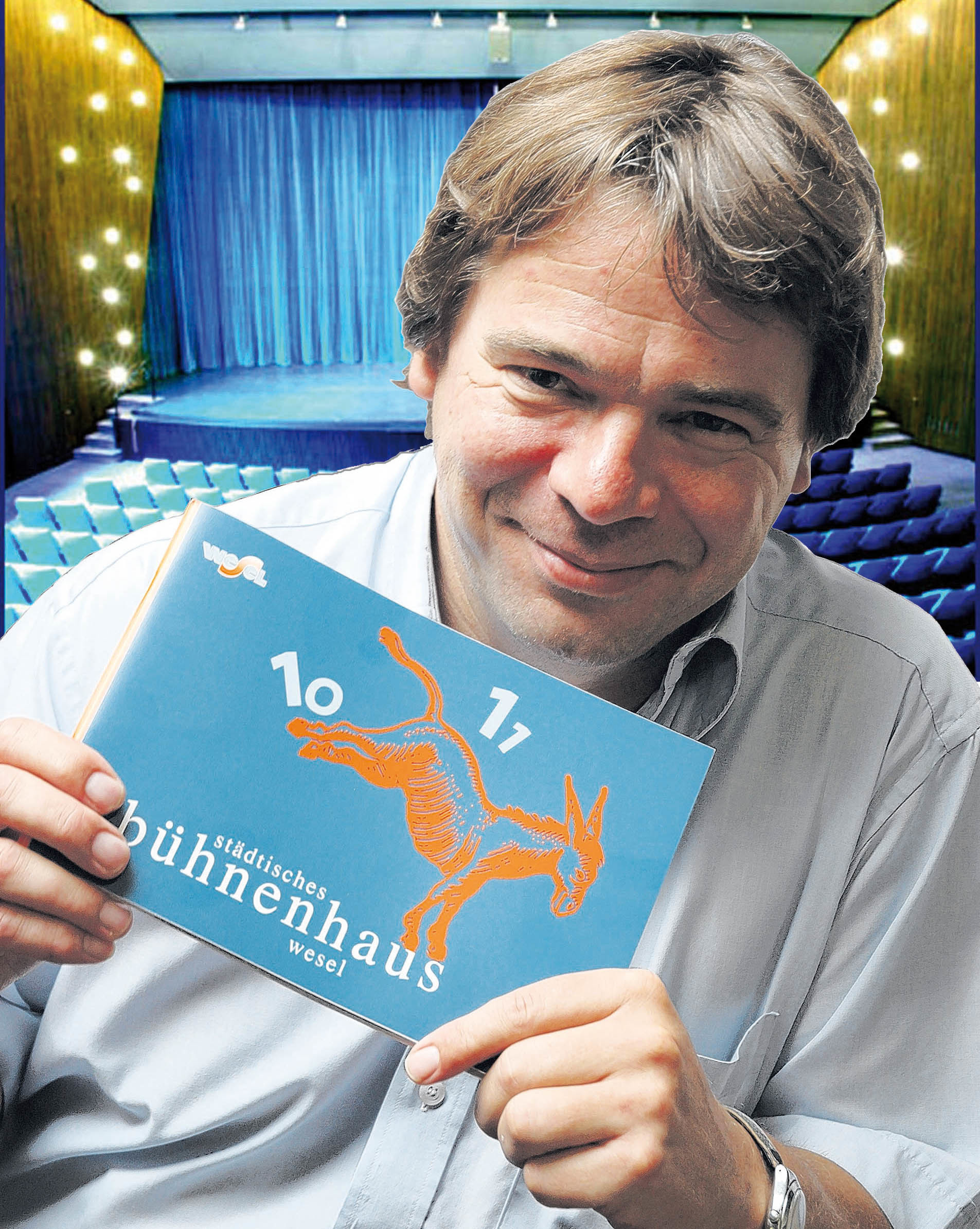 Paul Borgardts mit Programmheft (Montage).