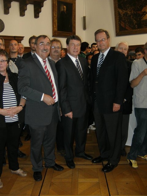 BM Manfred Osenger, Otto Rehagel und Dr. Klaus Kinkel