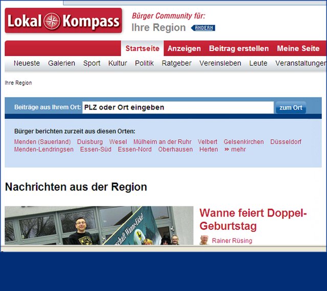 Das Ranking der Orte auf der Startseite ergibt sich aus der Summe aller Zugriffe seit dem GoLive (online-Start).