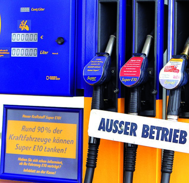 ause für den Zapfhahn: E10 wird nicht nachgefragt, also schalten die Tankwarte ab. Foto: Volkmer
