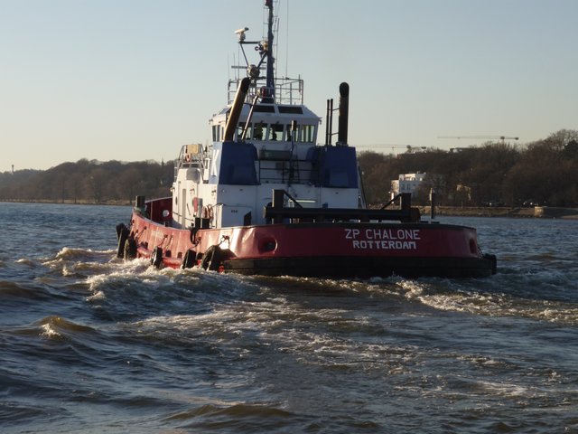 Europa läßt grüßen:Hollandschlepper im Hamburger Hafen