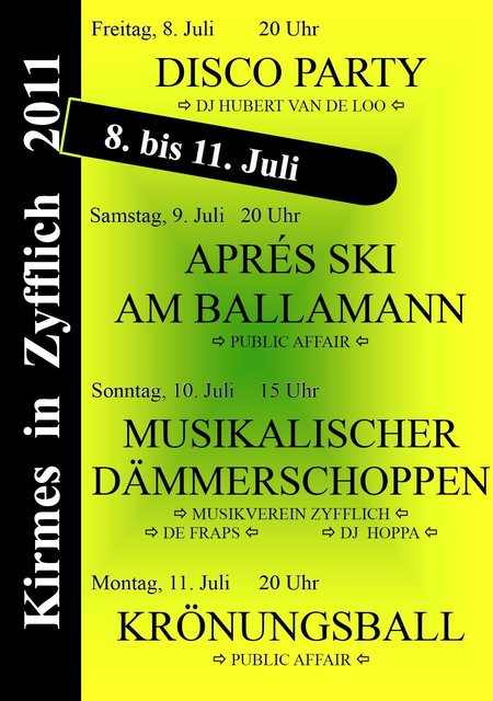 Kirmesprogramm Zyfflich