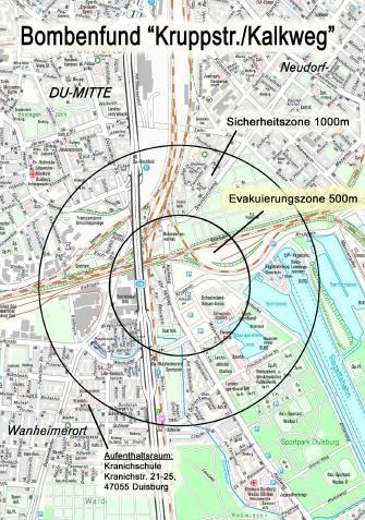 Lageplan der Bombe