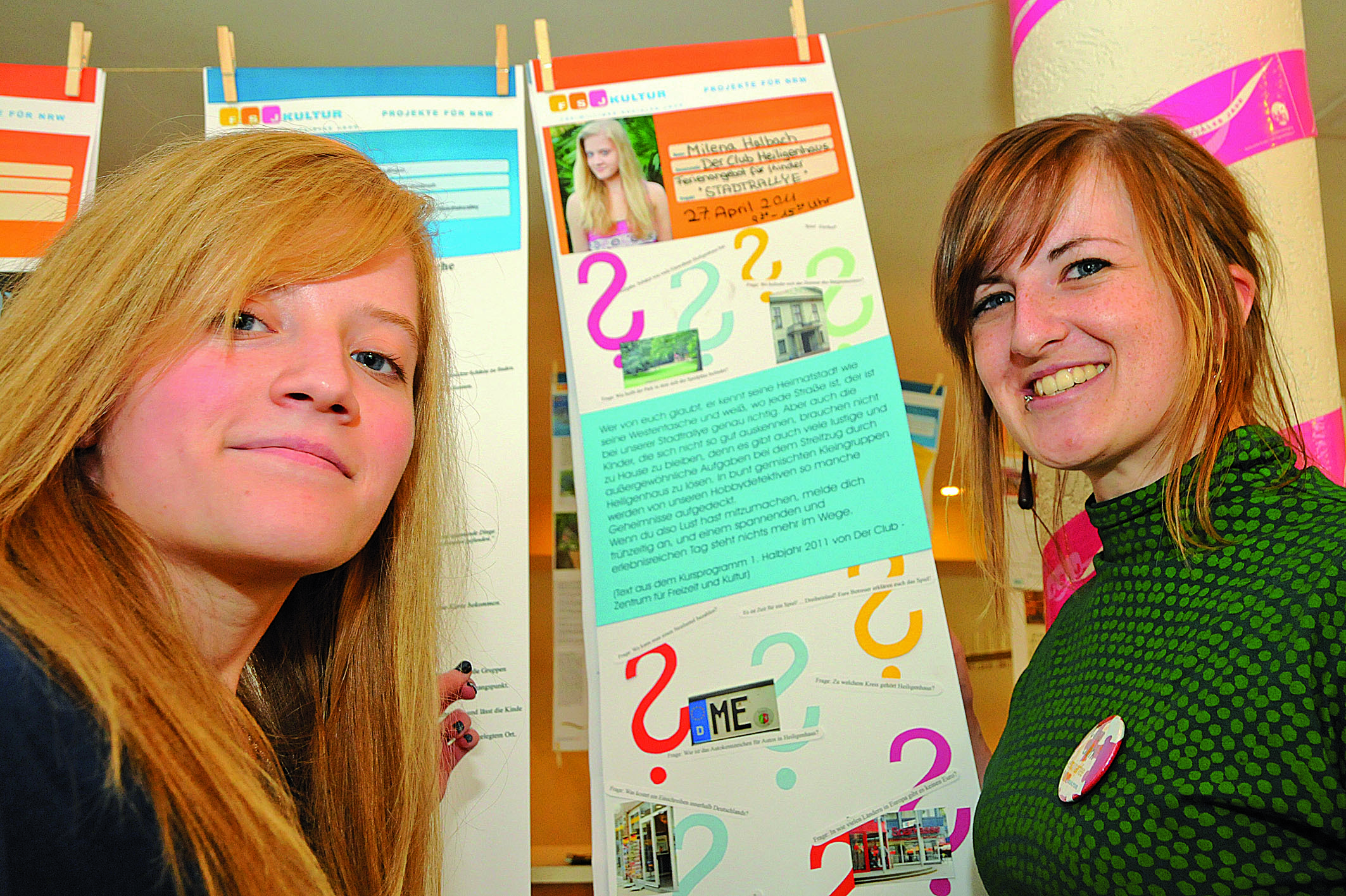 Milena Halbach (links) stellte ihr Projekt vor, das sie als FSJlerin im „Club“ durchführte. Rechts Carola Stark, die als erste ein Freiwilliges Soziales Jahr dort absolvierte.
