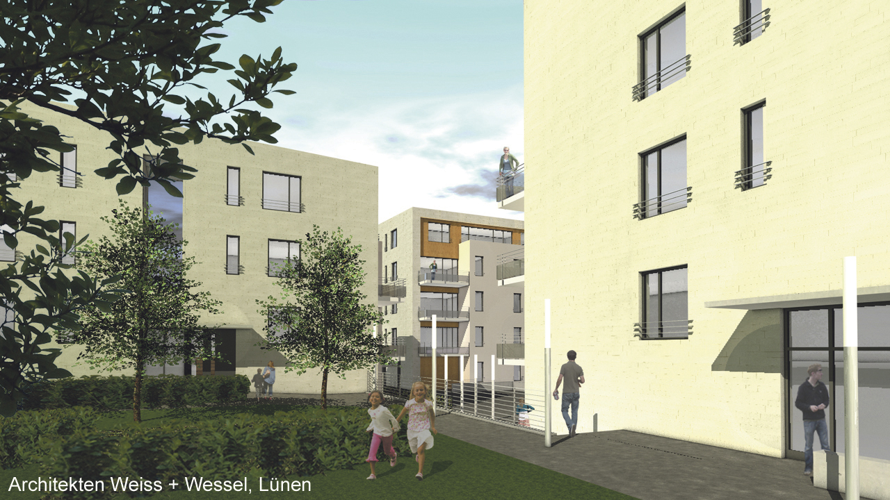 So stellen sich die Planer die neue Wohnanlage der Diakonie Ruhr in Quereburg vor.