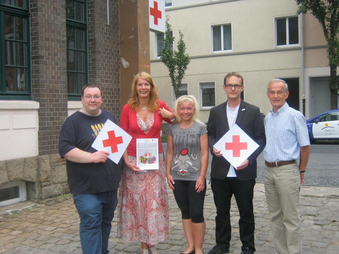 Die Projektsteuerungsgruppe des Deutschen Roten Kreuzes (v.l.): Jens Struppek, Maren Windemuth, Tanja Knopp, Christian Schuh und Harald Herrmann