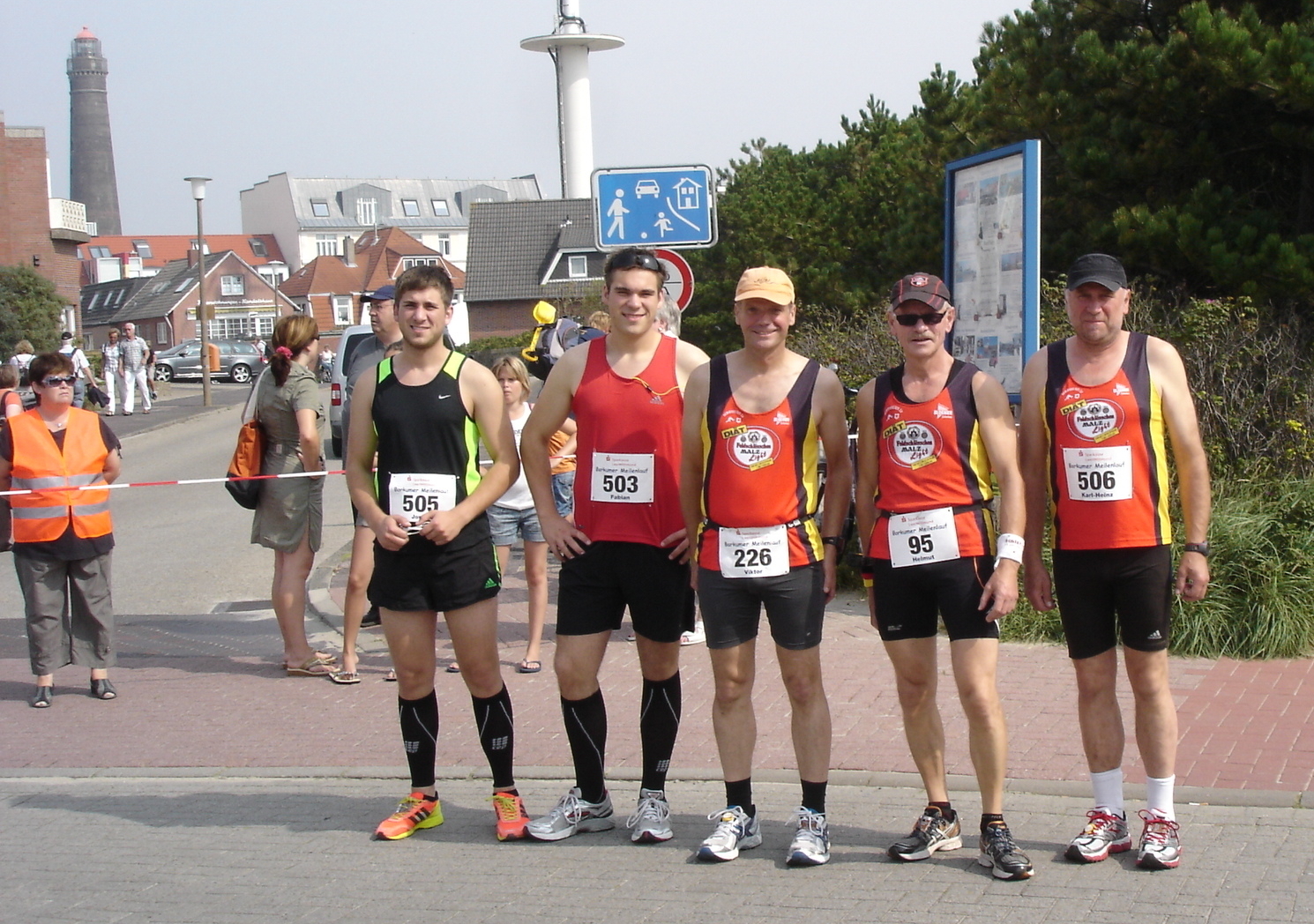Das HSV Team auf Borkum. v.l. Jonas Pioch, Fabian Pioch, Viktor Grinewitschus, Helmut Buteweg, Karl-Heinz Pioch