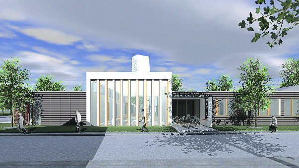 Das Bonni integriert ins Stadtteilzentrum in der „Vision“ des Architektenbüros Kross und Schlemper. Foto: Kross und Schlemper