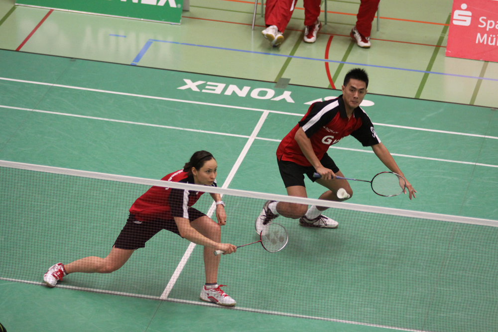 Blieben gegen den VfL 93 Hamburg ungeschlagen: Johanna Goliszewski und Yonata Surayatama Dasuki vom 1. BV Mülheim / Foto: (c) W. Brodowski