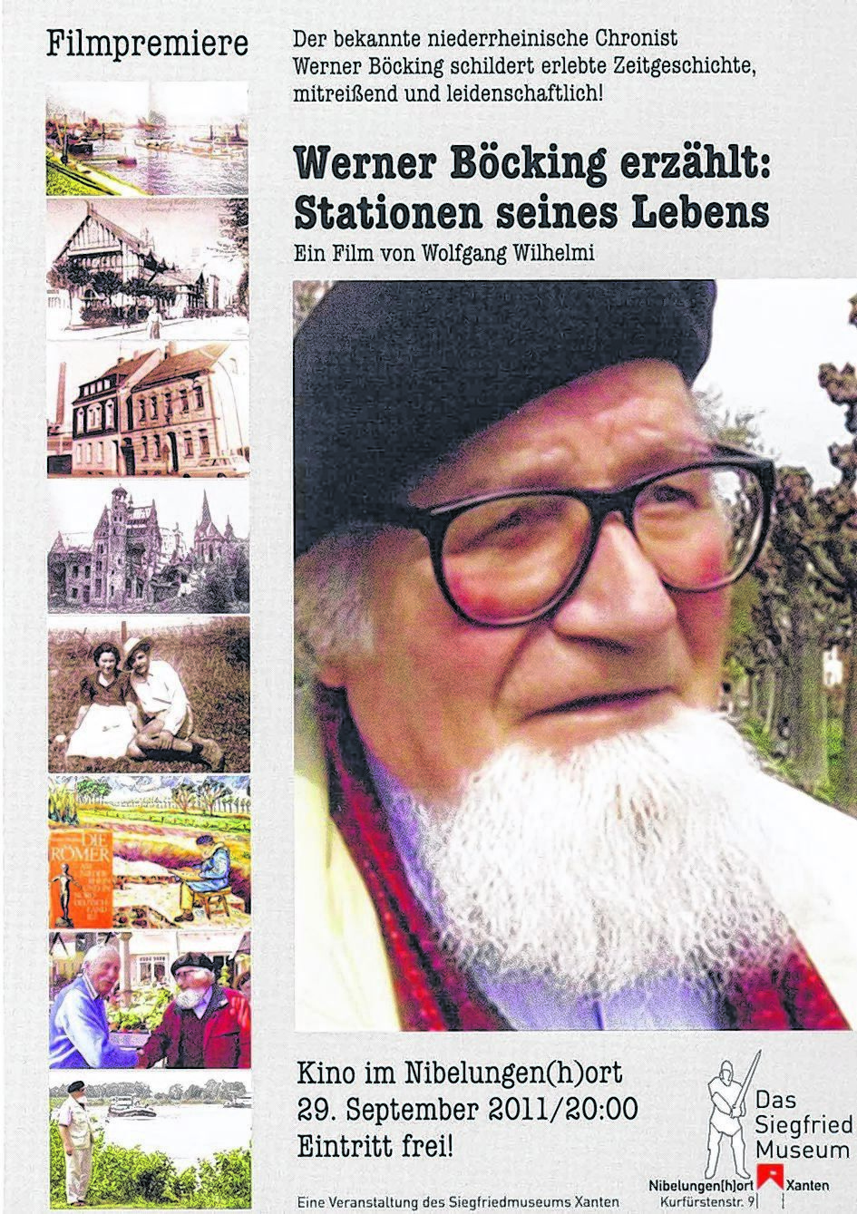 Bei einer Filmpremiere im Xantener Nibelungen(h)ort berichtet der Schriftsteller Werner Böcking über sein Leben am Niederrhein. Foto: privat