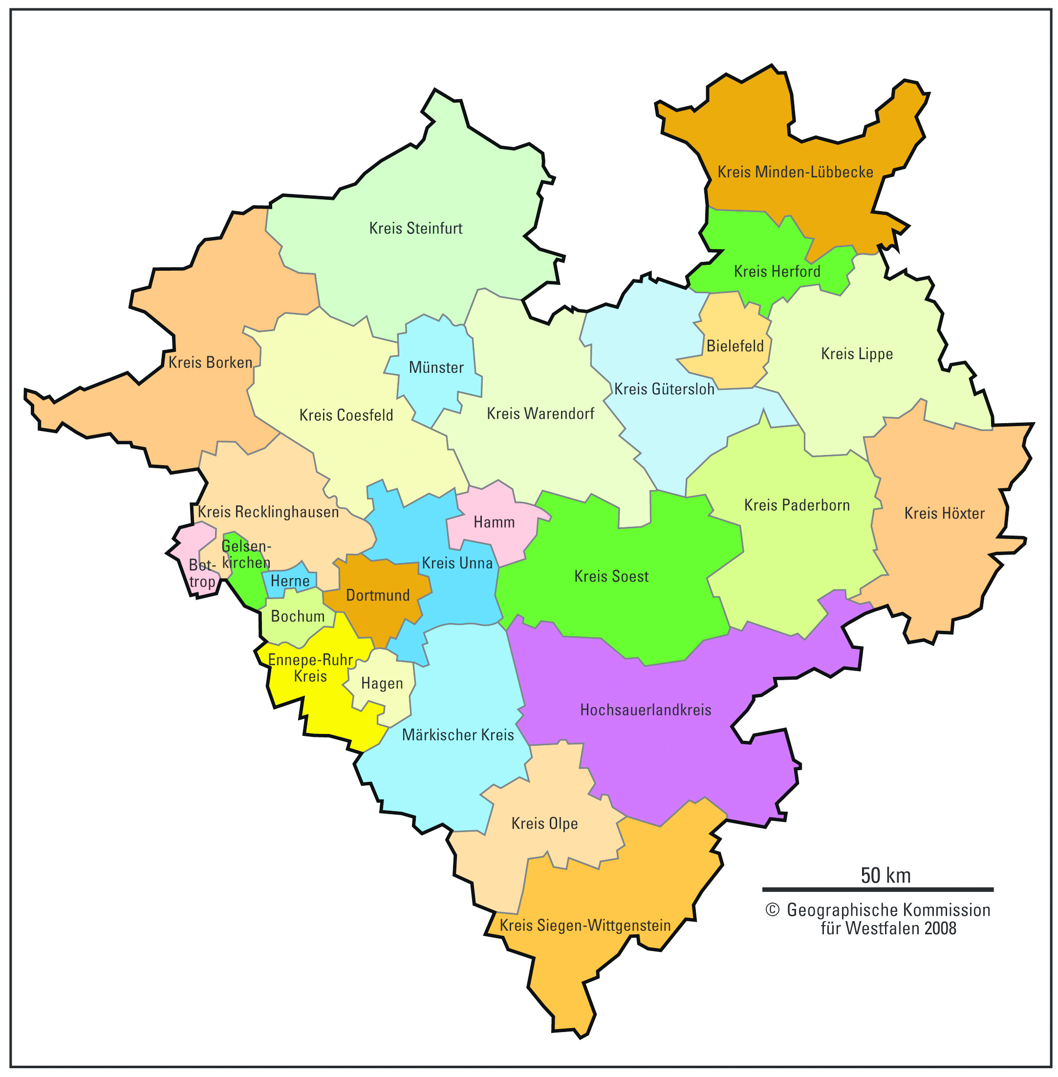 Witten und Hattingen würden in den Kreis Ennepe-Ruhr integriert, Herne bliebe eigenständig - so sind die Planungen des FLVW.