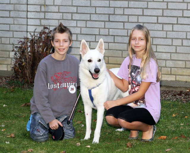 Marcel und Kim hoffen, dass mit Unterstützung großzügiger Spender eine Operation für Schäferhund Lucky möglich wird. Foto:Volkmer