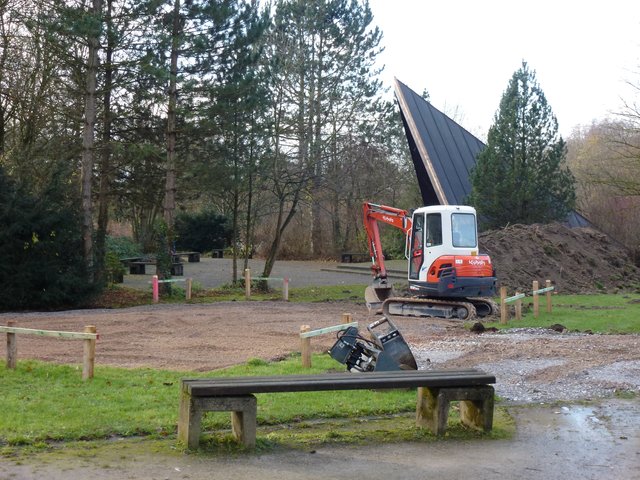 Der Neubau am 5.12.2011 der neuen Vogelvoliere im Freizeitzentum Biebertal Lendringsen.