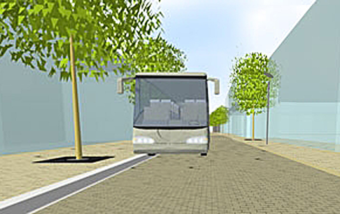 Würden beiden Straßenseiten mit dem Bordstein versehen, würde eine tiefliegende Fahrrinne entstehen, befürchtet der EHV.