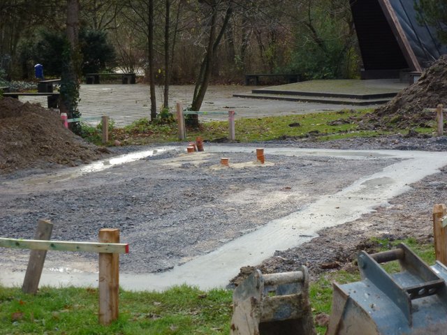 Der Neubau am 7.12.2011 der neuen Vogelvoliere im Freizeitzentum Biebertal Lendringsen.