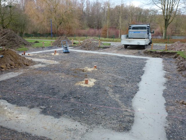 Der Neubau am 7.12.2011 der neuen Vogelvoliere im Freizeitzentum Biebertal Lendringsen.