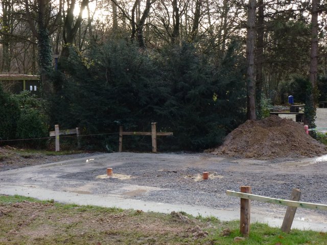 Der Neubau am 7.12.2011 der neuen Vogelvoliere im Freizeitzentum Biebertal Lendringsen.