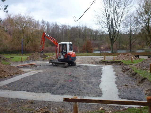 Der Neubau am 7.12.2011 der neuen Vogelvoliere im Freizeitzentum Biebertal Lendringsen.
