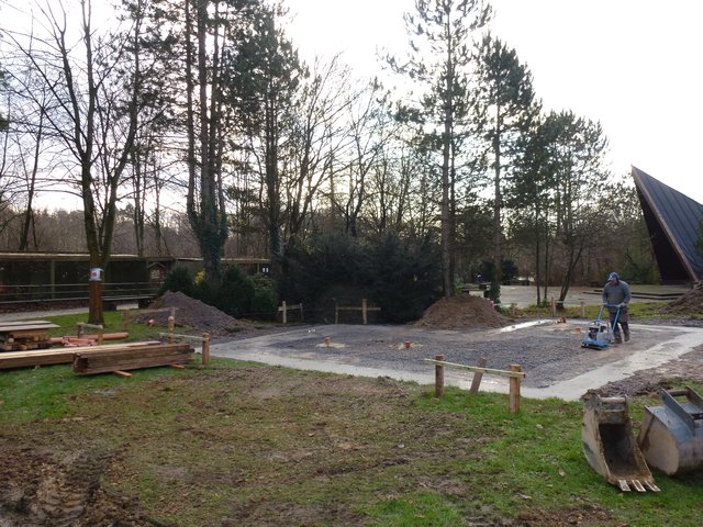 Der Neubau am 7.12.2011 der neuen Vogelvoliere im Freizeitzentum Biebertal Lendringsen.