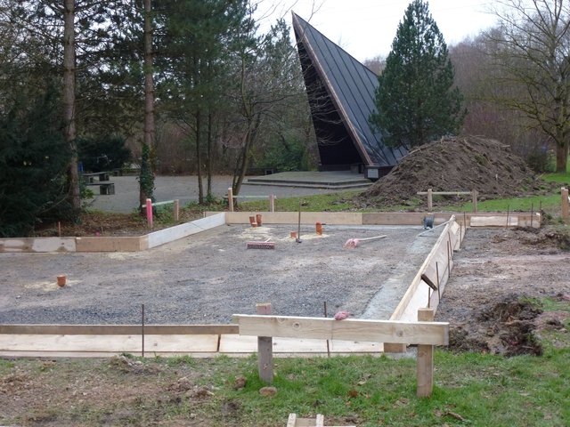 Der Neubau am 8.12.2011 der neuen Vogelvoliere im Freizeitzentum Biebertal Lendringsen.