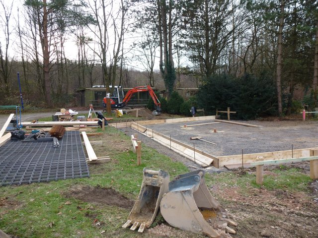 Der Neubau am 8.12.2011 der neuen Vogelvoliere im Freizeitzentum Biebertal Lendringsen.