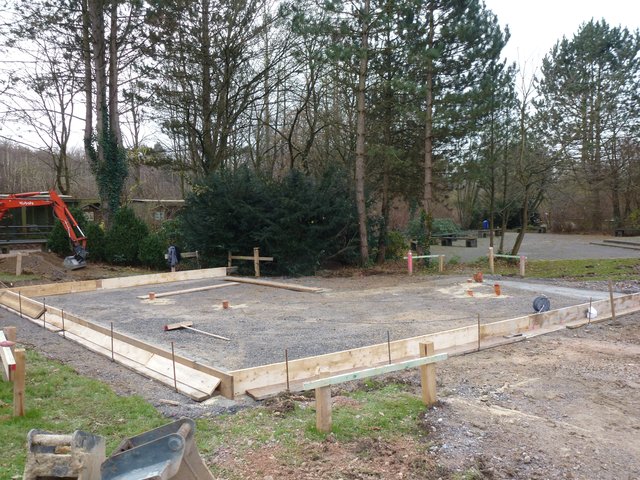 Der Neubau am 8.12.2011 der neuen Vogelvoliere im Freizeitzentum Biebertal Lendringsen.