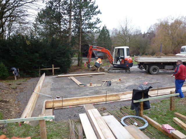 Der Neubau am 8.12.2011 der neuen Vogelvoliere im Freizeitzentum Biebertal Lendringsen.