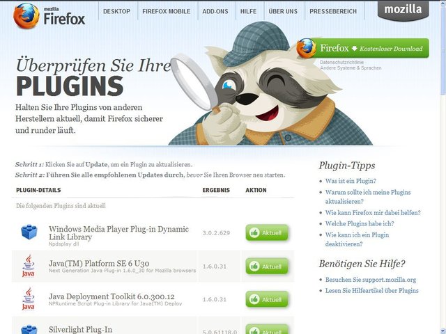 FFPlugin002 - Nach der Aktualisierung der Plugins, Teil 1
