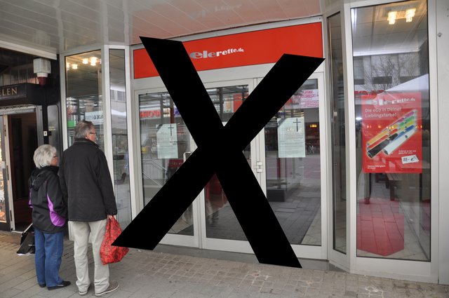 Opfer des Steffens-Erlasses: Das elerette-Geschäft auf der Mülheimer Schloßstraße.