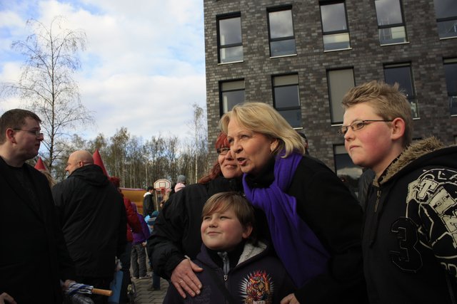 Die Ministerpräsidentin bei ihrer Ankunft