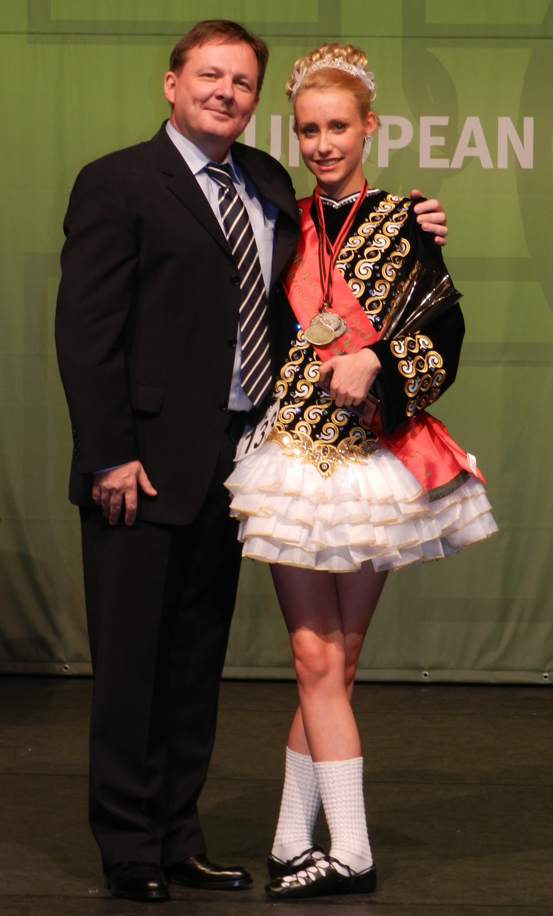 Teresa Spener mit ihrem Trainer Sean Gavan