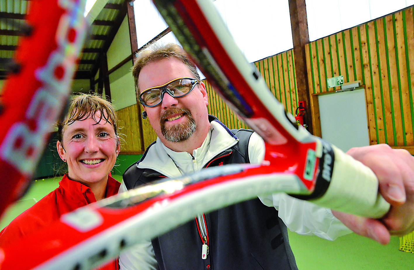 Die Tennisspielerin Anja Pier mit ihrem Trainer Detlef Urban.