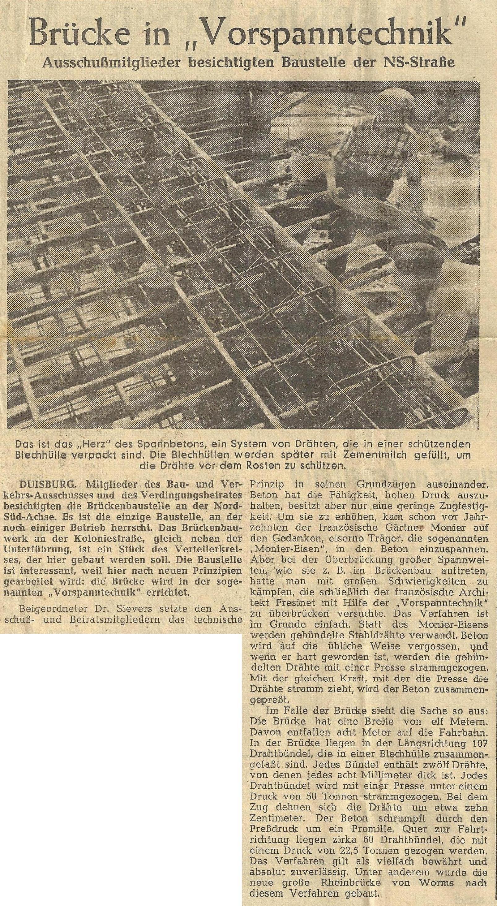 Erinnerung an den Bau der Brücken, die jetzt abgerissen werden!