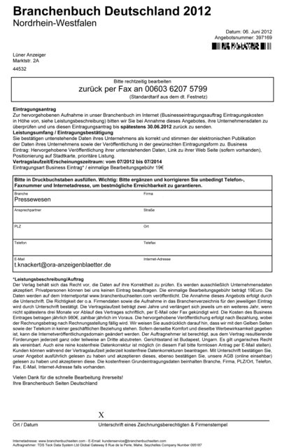 So sieht das Formular aus. Einige Felder waren bereits vorher ausgefüllt.