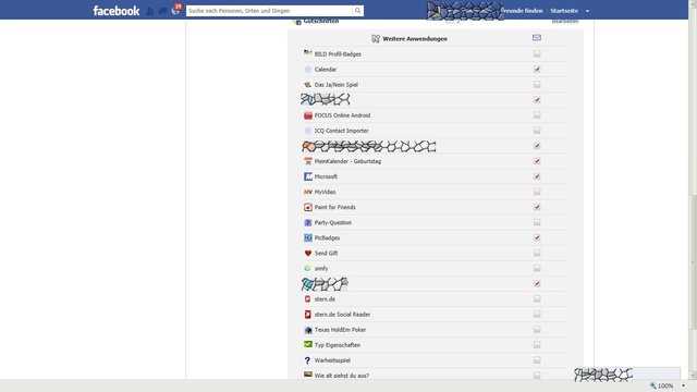 Auch bei den Anwendungen gibt es zu beachten das Facebook für jede Aktion, neuigkeit oder update uns eine E-Mail sendet. Auch hier können wir Haken entfernen.