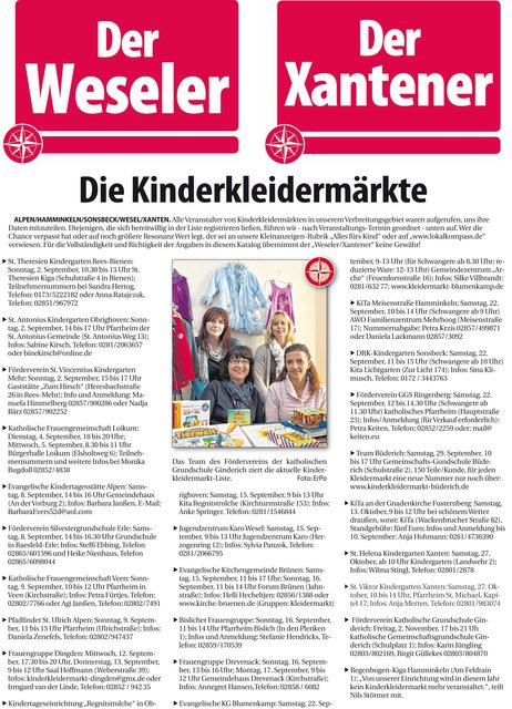 Wer diese „KiKle-Liste“ als pdf-Datei haben möchte, kann sich an die Redaktion des „Weseler/Xantener“ wenden unter redaktion@derweseler.de
