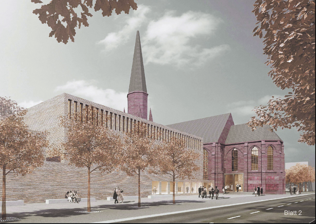 Das geplante Musikzentrum mit Marienkirche an der Viktoriastraße.