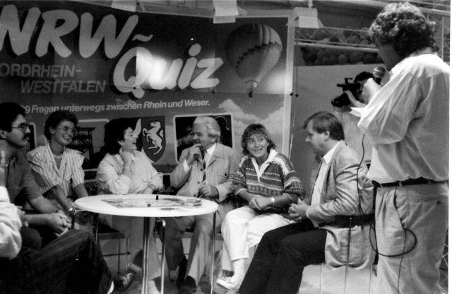 Das Podium auf der Spielemesse 1987 in Essen.