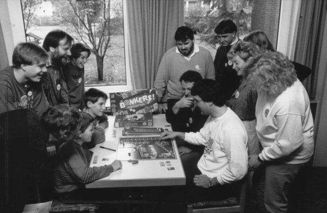 1990 die ersten offenen Hiesfelder Brettspielmeisterschaften. Hier mit "Bonkers".