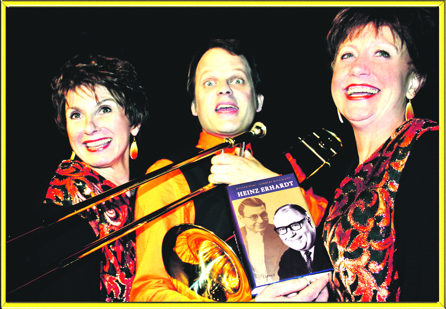 Karin Halinde, Daniel Marré und Renate Söhnigen widmen Heinz Erhardt einen Abend. Foto: Theater Flin