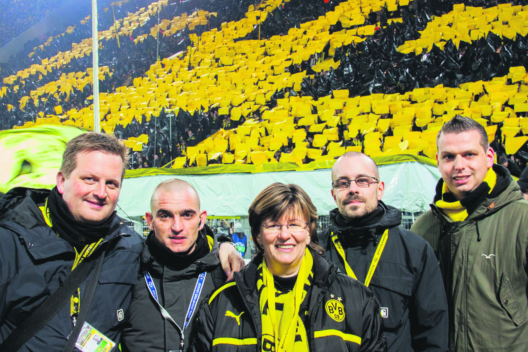 Die BVB-Fanbeauftragen: (v.l.) Jens Volke, Sebastian Walleit, Petra Stüker, Timm Hübner, Daniel Lörcher.