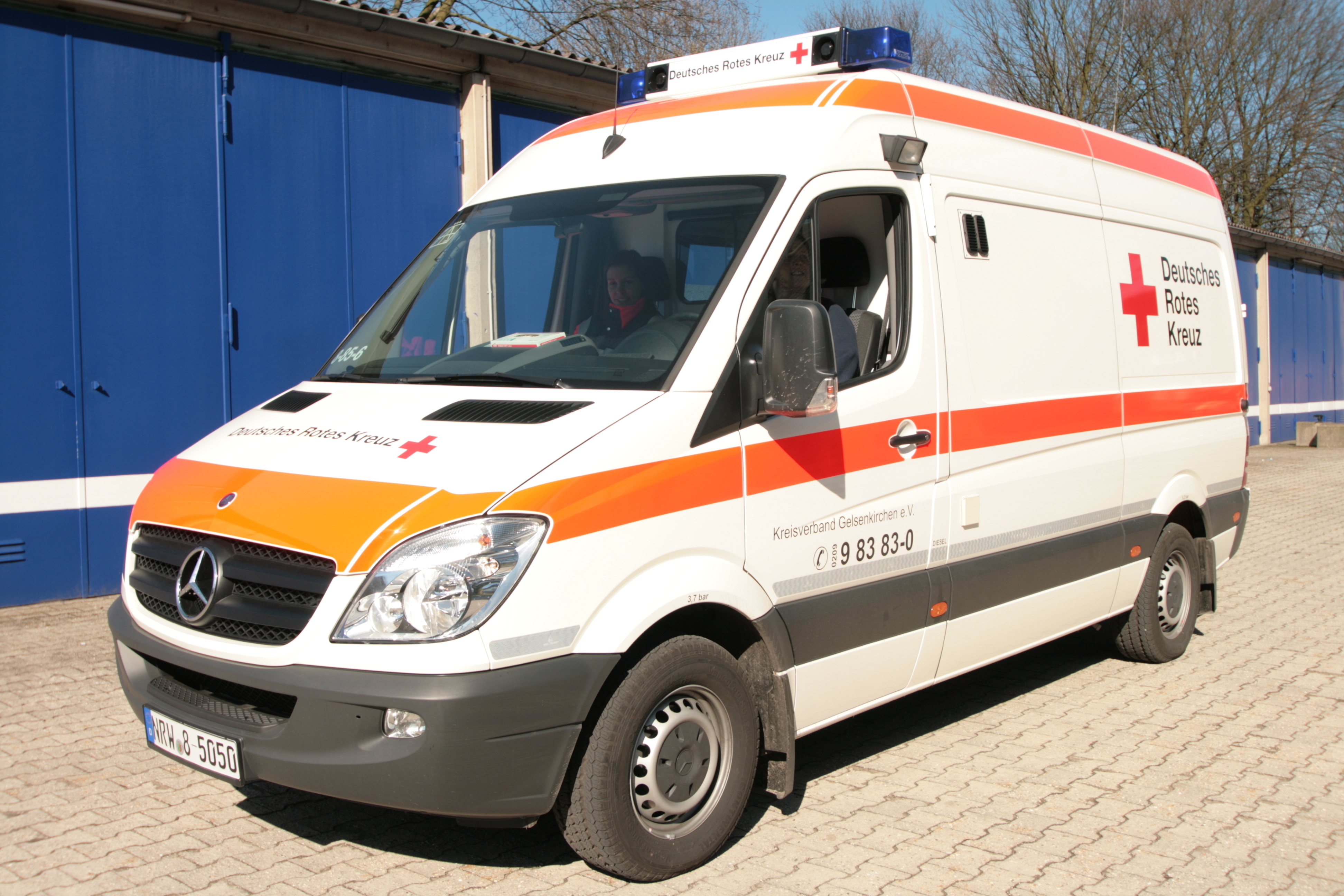 Einer Krankenwagen die im Einsatz waren.