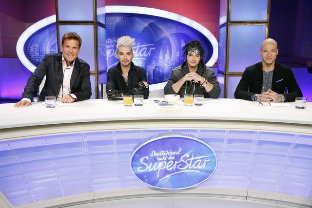Die DSDS Jury (v.l.n.r.): Dieter Bohlen, Bill Kaulitz, Tom Kaulitz, Mateo