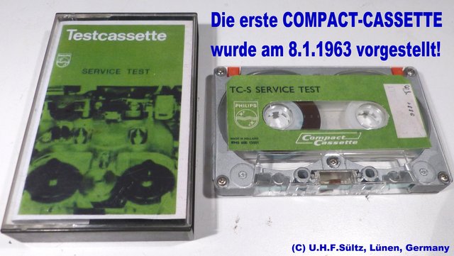 Schwere Ausführung in Metall einer Testcassette...