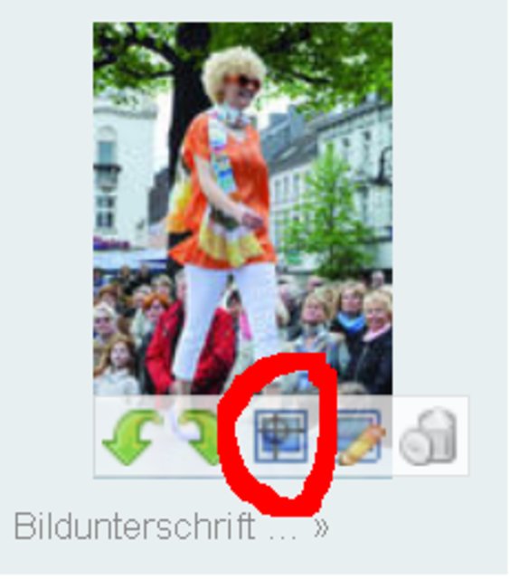 Um dieser Dame den Kopf zurück zu geben, klickt man auf das Fokus-Symbol, denn dann...