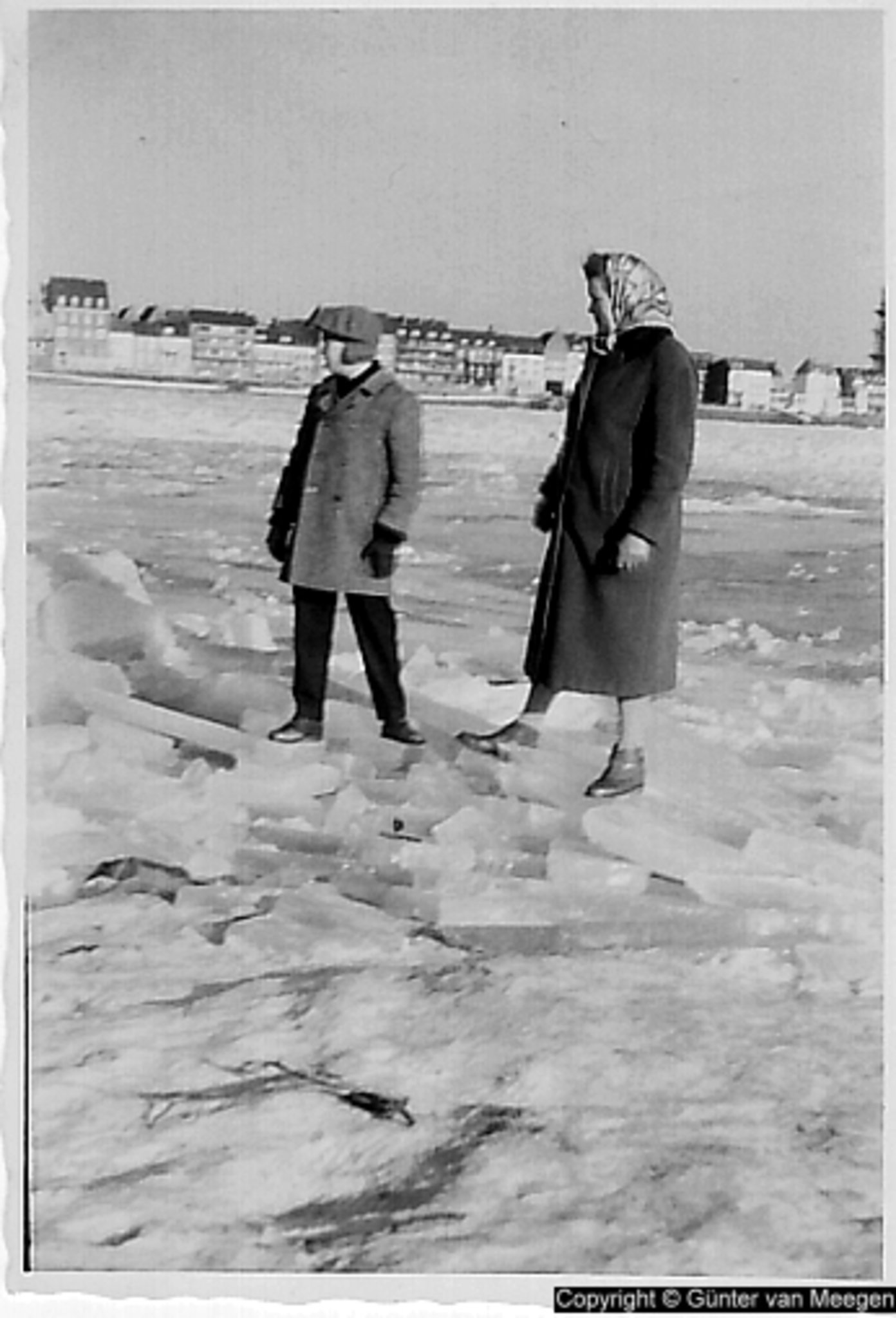 Rhein Zugefroren Winter Eiszeit 1962 63 Emmerich Am Rhein