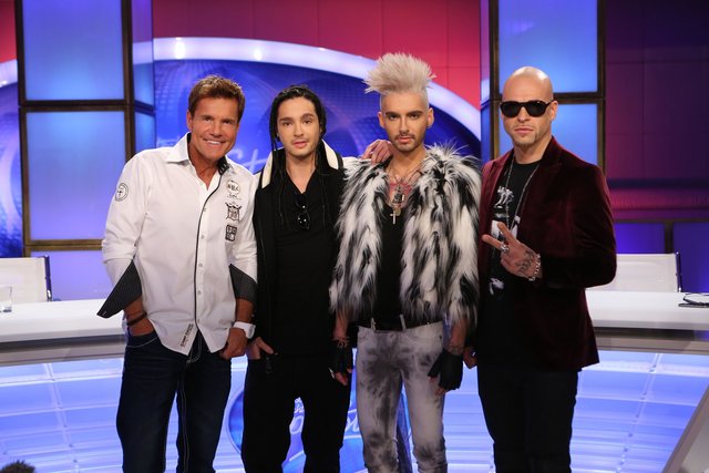 Die DSDS-Jury: Dieter Bohlen, Tom und Bill Kaulitz, Mateo