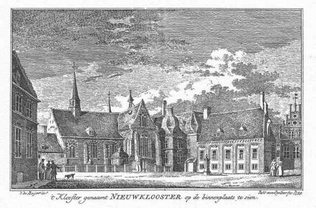 Alte Zeichnung des Klosters Grafenthal in Kessel im Kreis Kleve (Jan de Beijer, holländischer Zeichner -1703–1780)