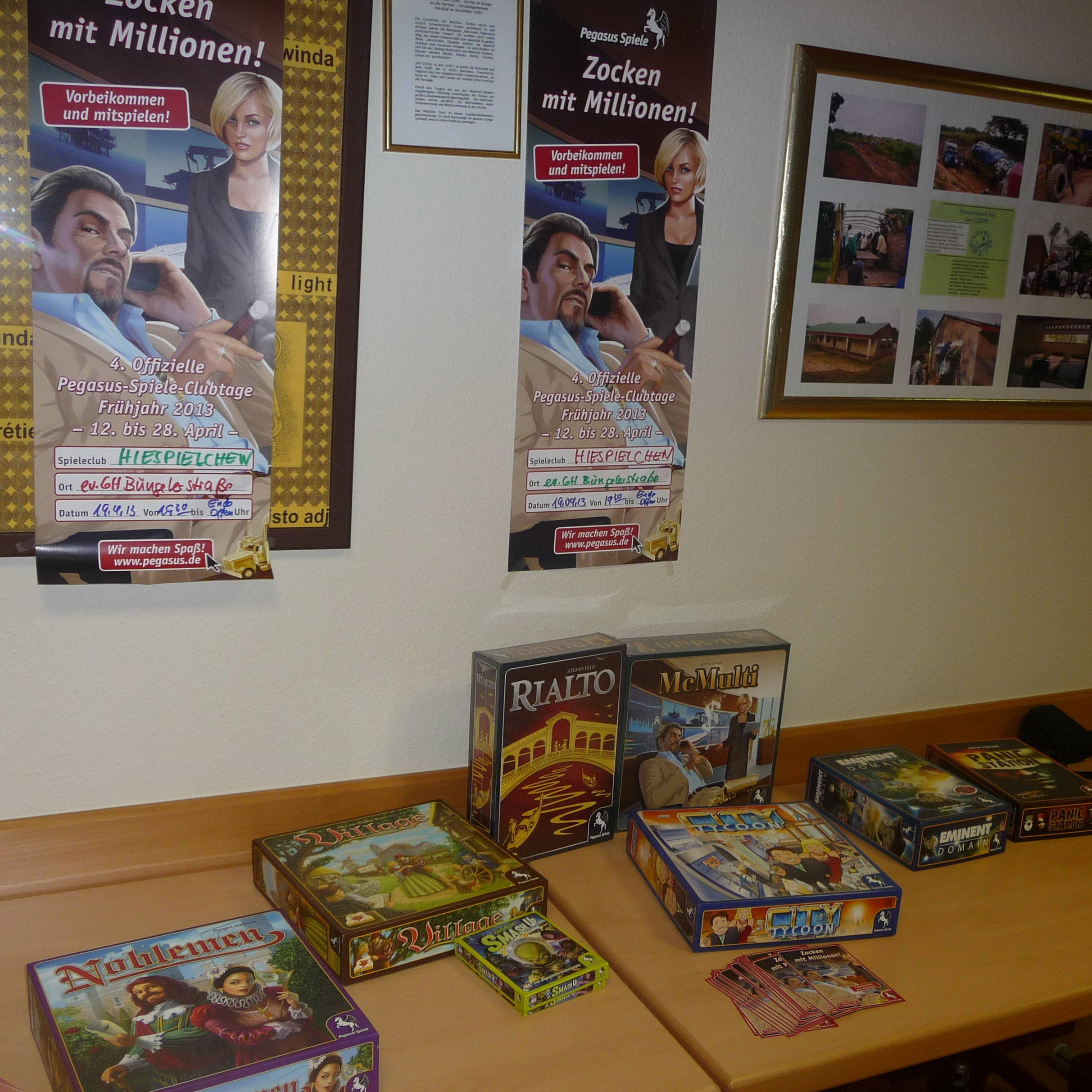 HIESPIELCHEN - Pegasus-Spieleclub-Tag Frühjahr 2013 im ev. Gemeindehaus an der Büngelerstraße.